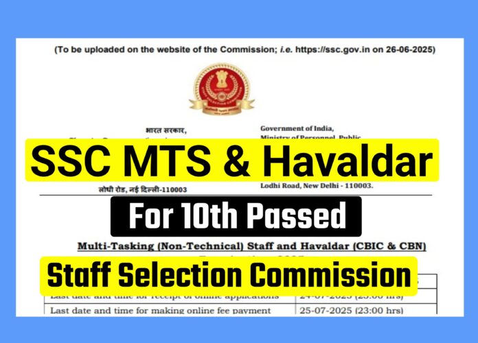 SSC MTS 2025: Notification, Vacancies, Application Form, Eligibility, Exam Date, Exam Pattern, Syllabus, Result