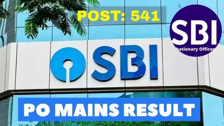 SBI PO Mains Result 2025 Announced